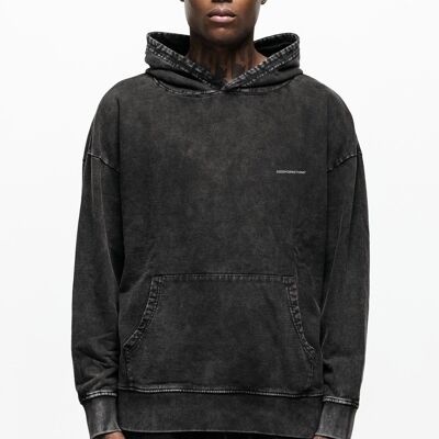 Acid Wash Black Hoodie