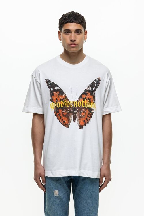 Dawn Orange Butterfly Ivory T-shirt