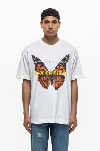 T-shirt Dawn Orange Butterfly Ivoire