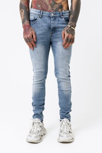 Denim bleu délavé skinny 1