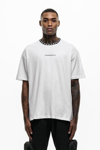 T-shirt oversize à logo gothique blanc