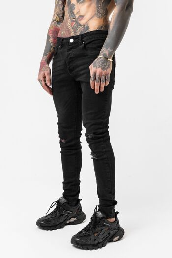 Denim noir déchiré skinny 3