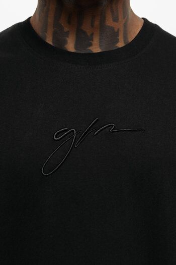 T-shirt noir signature surdimensionné 2