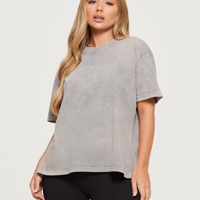 T-shirt oversize grigio lavaggio acido