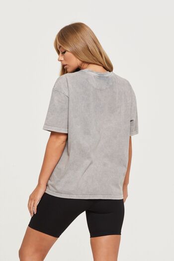 T-shirt oversize gris délavé à l'acide 2