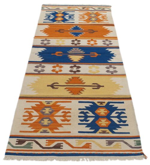 kilim indiano moderno autentico originale-198x69 cm