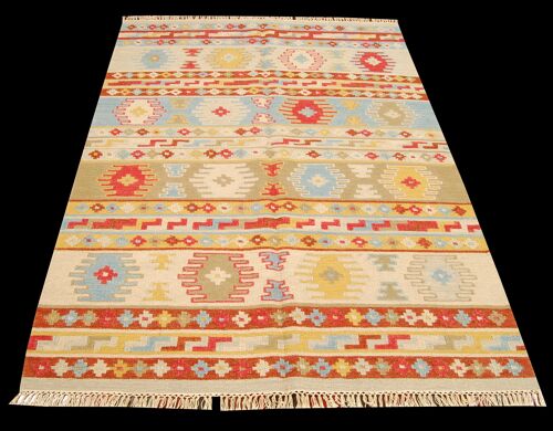 Original Authentic Hand Made Carpet 200x140 CM - 80% Wool 20% Cotton