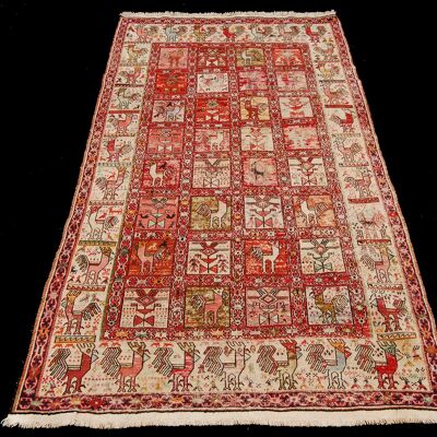 Authentic original hand knotted carpet kilim varni silk 190x115 CM