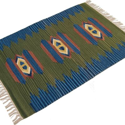 Kilim Autentico Originale Fatto a Mano, Reversibile, 100% cotone 90x60 cm