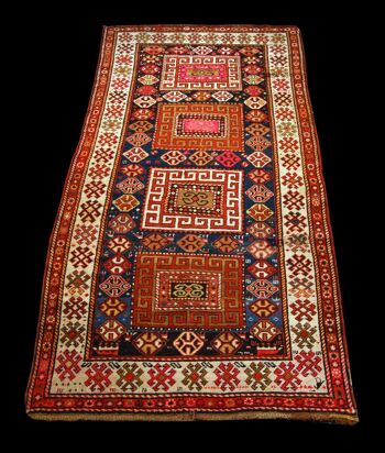 Tapis caucasiques kazakhs anciens faits à la main CM 270X130 1