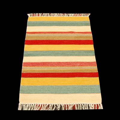 kilim indiano moderno autentico originale -90x60 cm - Galleria farah1970