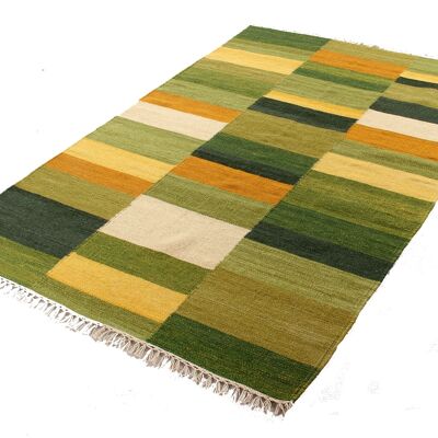 Kilim Tapis india originale Tonum GREEN CM 230x160 - Galleria Farah1970