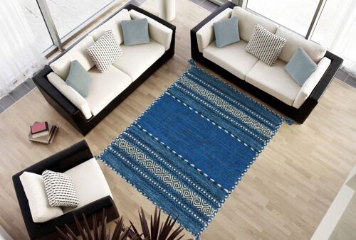 Kilim Lory tribal 100% Cotone, indiano, fatto a mano 160x90 cm