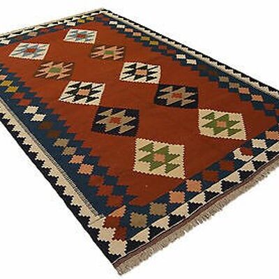 Autentique Kilim Laine e Cotone Coureur Cm 242x160 - GalleriaFarah1970