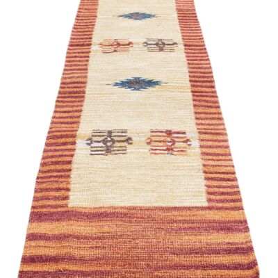 Tappeto Kilim Yama India Cotone Ideale per la Cucina 280x60 Cm