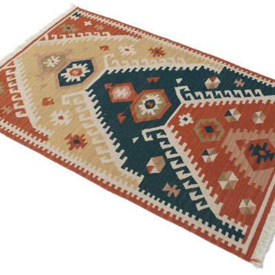 kilim indiano moderno autentico originale 94x64 cm