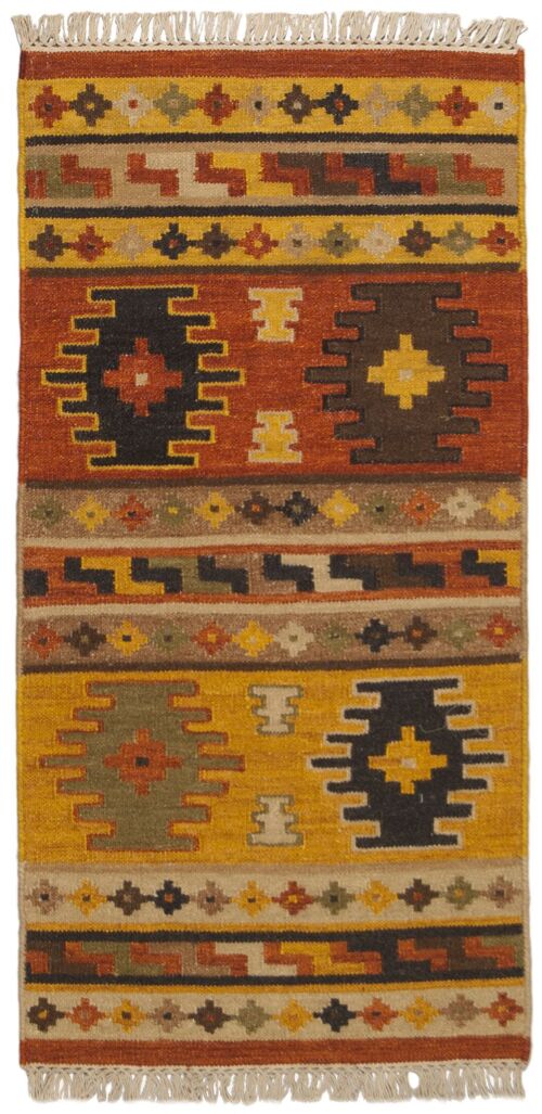 Chilim 90x60 CM TEPPICH KILIM NEW WOOL ORIGINAL HAND MADE #GalleriaFarah1970