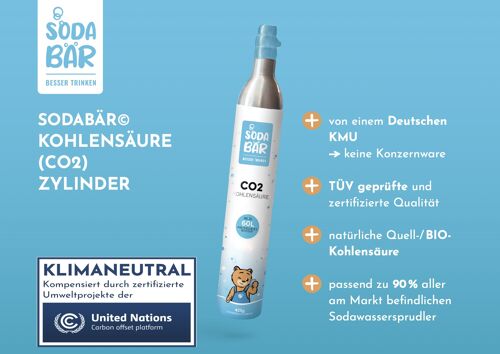 SodaBär© replacement CO2 cylinder for SodaStream & Co. 425g (60 l)