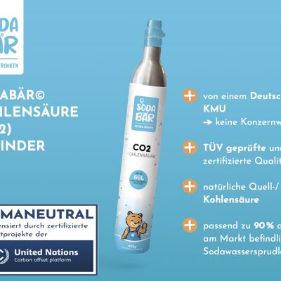 Cilindro de CO2 de repuesto SodaBär© para SodaStream & Co. 425 g (60 l)