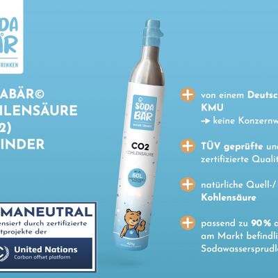 Bouteille de CO2 de remplacement SodaBär© pour SodaStream & Co. 425g (60 l)