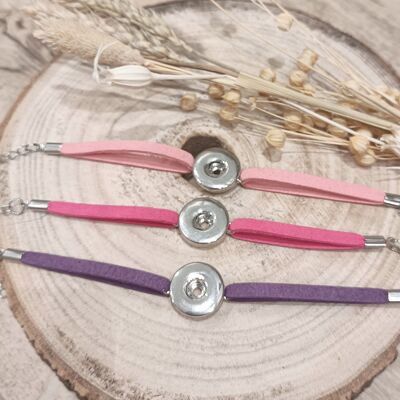 Bracelet Suédine Rose/Fuchsia/Violet