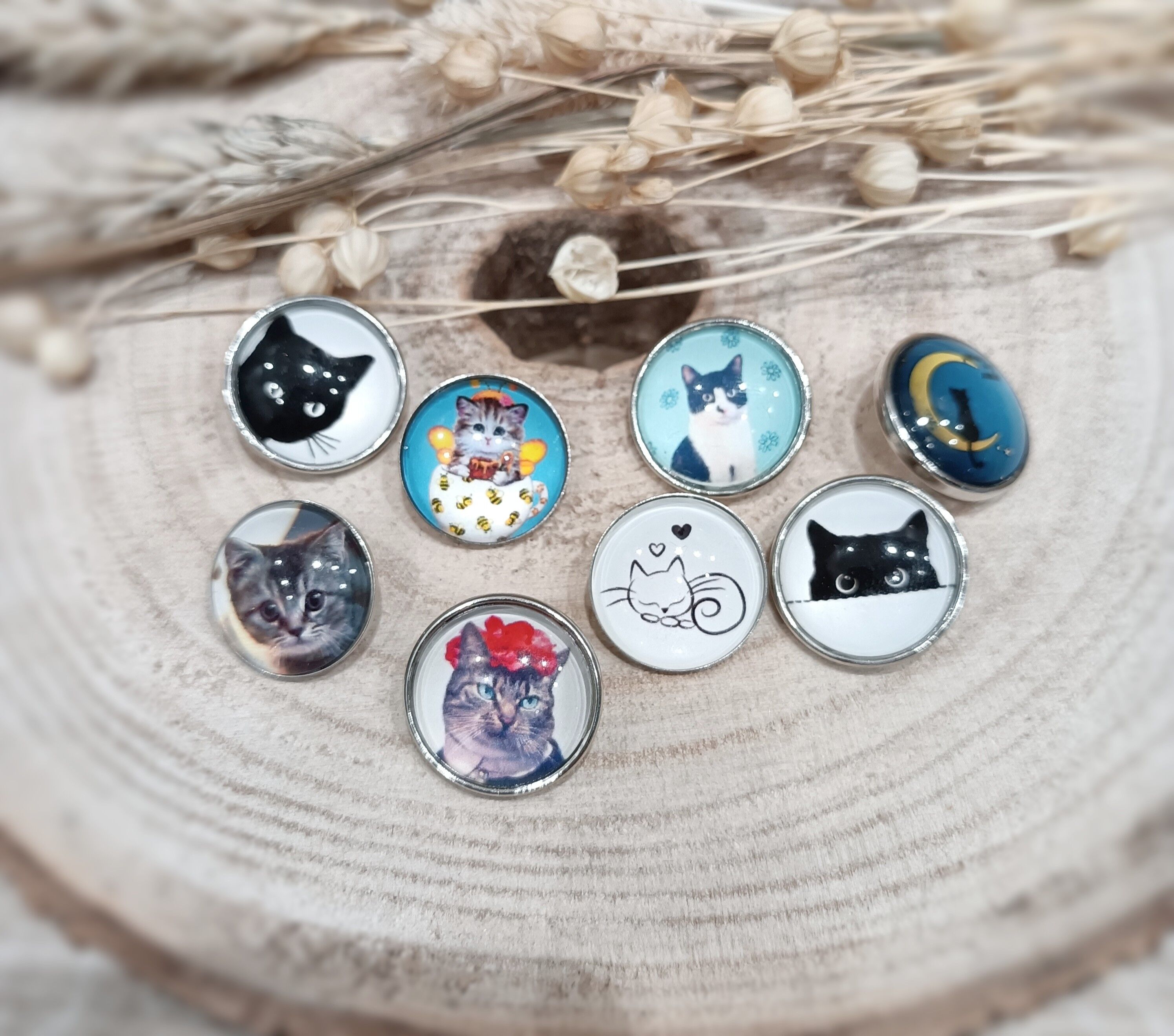 Set mit 6 Druckknöpfen Cat/Dog-Kollektion