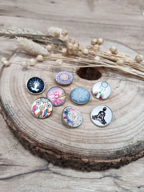 Lot de 6 pressions cabochons collection Zen