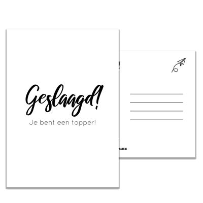 Kaart | Geslaagd! Jij bent een topper