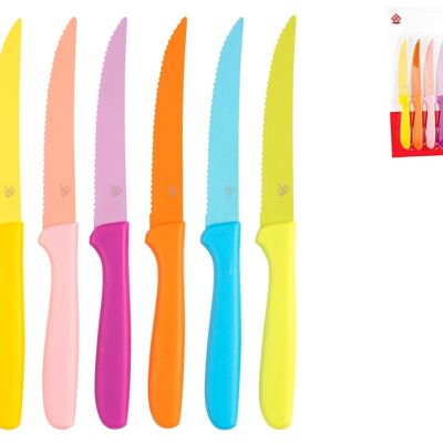 Blister 6 coltelli tavola Color Knife assortiti