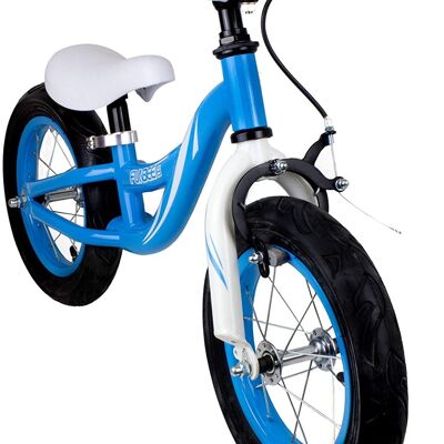Funbee - draisienne cross avec frein - siège et guidon ajustable - pneus en caoutchouc - bleu/blanc