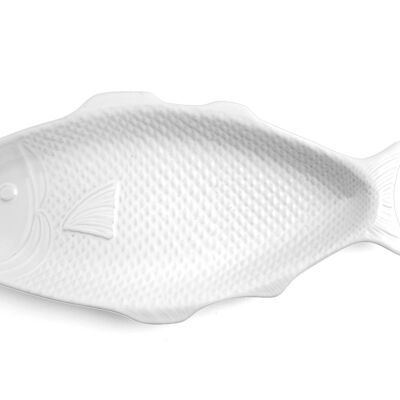 Piatto pesce Delizie in ceramica bianco cm 48x21x4 h 