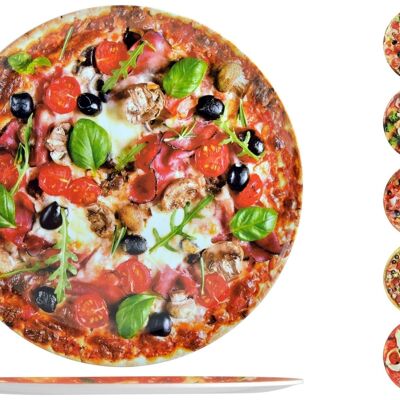 Piatto pizza tondo in melamina in colori assortiti 33 cm