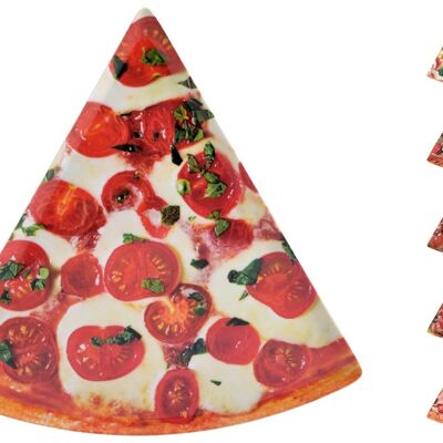 Piatto pizza triangolare in melamina in colori assortiti 22x22 cm