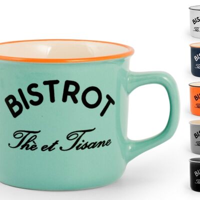 Tazza tè Bistrot in stoneware senza piatto colori assortiti cc 220