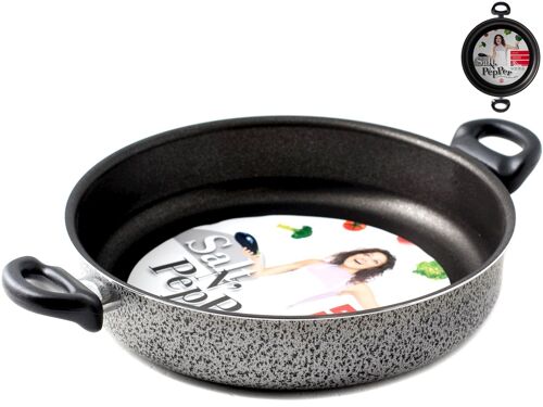 Buy wholesale Salt N' Pepper pan with 2 handles in aluminum with non-stick  coating 6 layers 32 cm