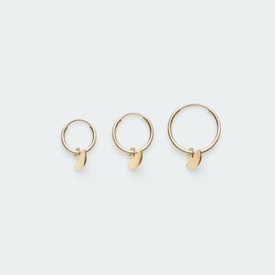 Scale pendant hoop earring gold