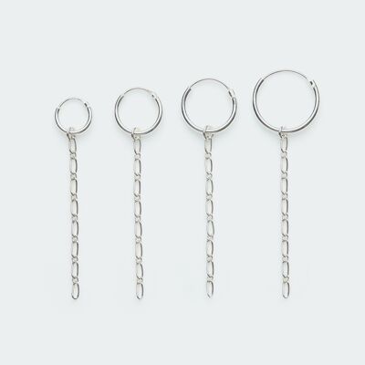 Nori chain hoop earring silver