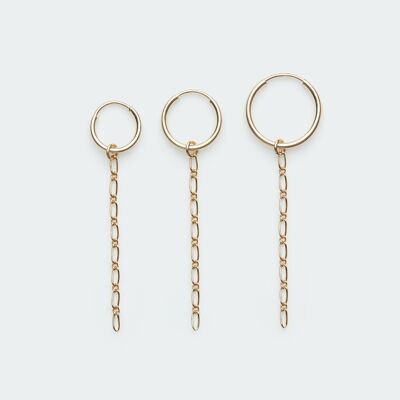 Nori chain hoop earring gold