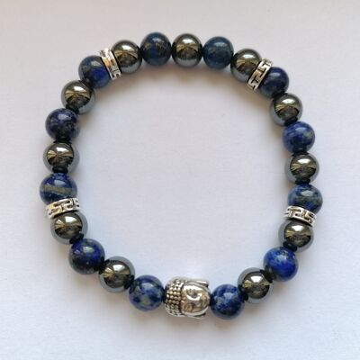 Bracelet lapis-lazuli et hématite Bouddha