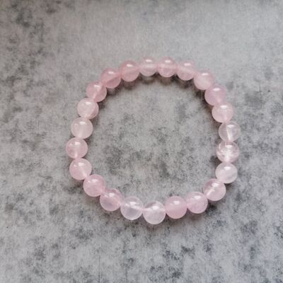 Bracelet quartz rose  (perles 8mm)