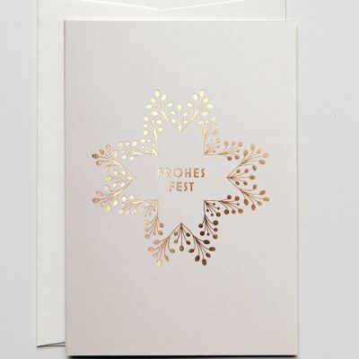 Christmas card Golden Star, with envelope