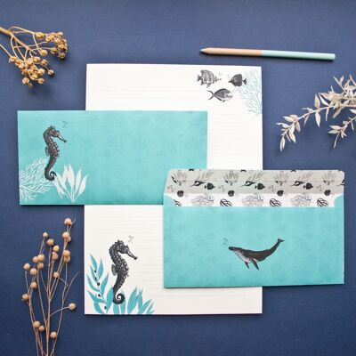 Briefpapier Set | Seepferdchen