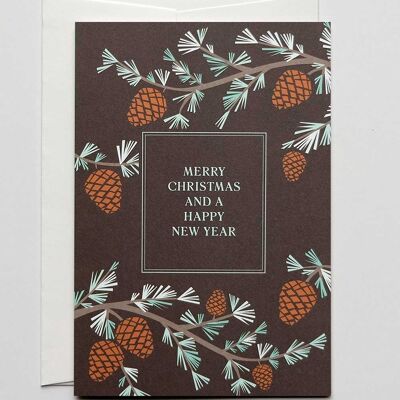 Weihnachtskarte Pine Cone, mit Umschlag