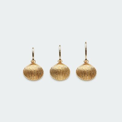Cockle Shell hoop earring gold