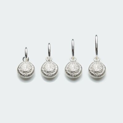 Sunshine Coral hoop earring silver