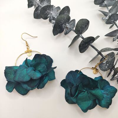 Boucles d'oreilles fleuries Azzurra turquoise