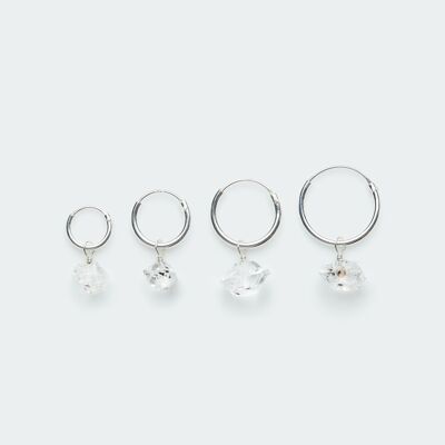 Herkimer hoop earring silver