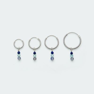 Ocean palette charm hoop earring silver