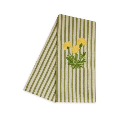 DANDELION - POMEGRANATE EMBROIDERED KITCHEN TOWEL