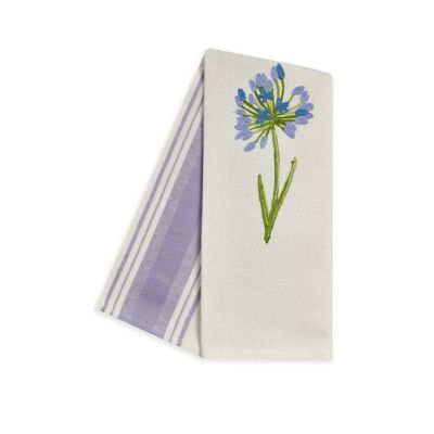 BLUE FLOWER - TWO STRAWBERRY EMBROIDERED KITCHEN TOWEL